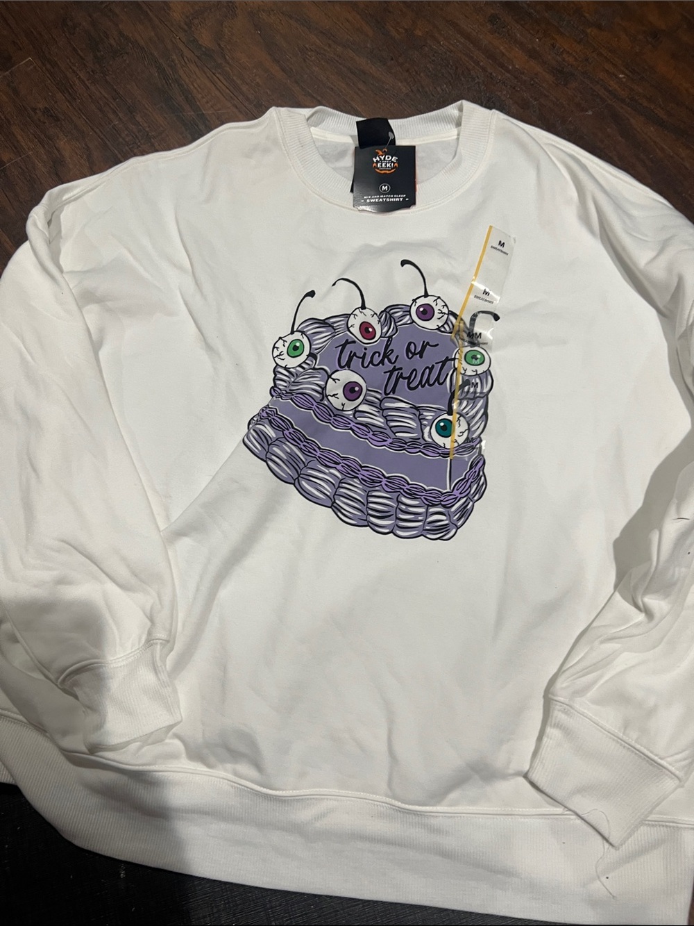 White Graphic 'Trick or Treat' Crewneck Sweatshirt -